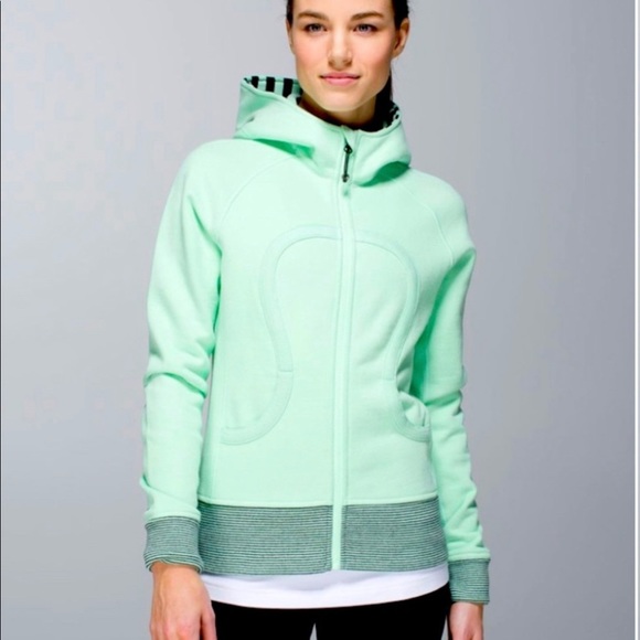 lululemon athletica Tops - Lululemon Scuba Hoodie Size 8 Mint Green and Black